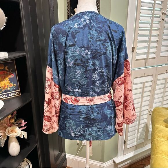 Anthropologies Tori Cropped Floral Boho Kimono One Size - Picture 8 of 12